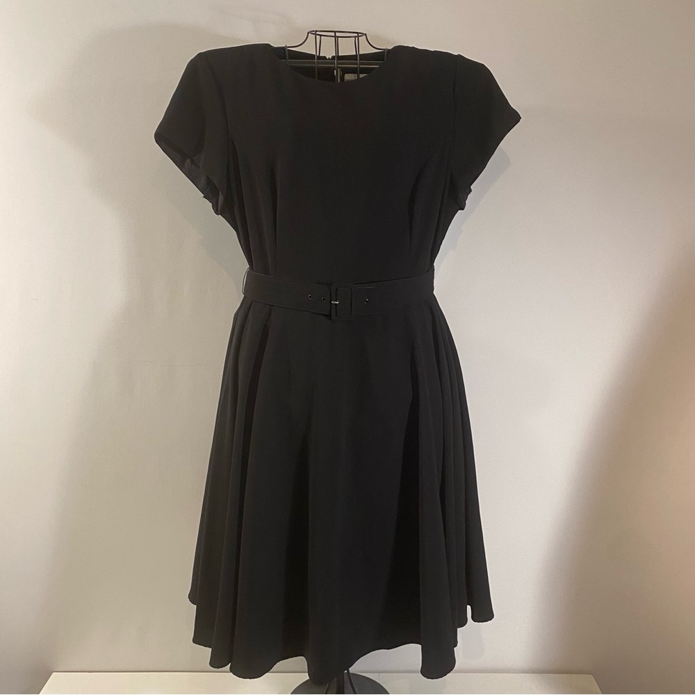 Vintage Bedford Fair Lifestyles Black Dress with Belt